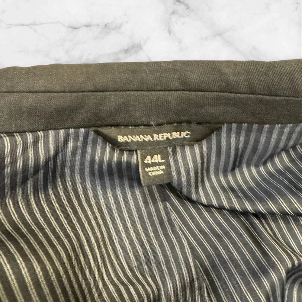 Banana Republic Marzotto Men 44L Slim Charcoal‎ Super 120s Wool Jacket Italian